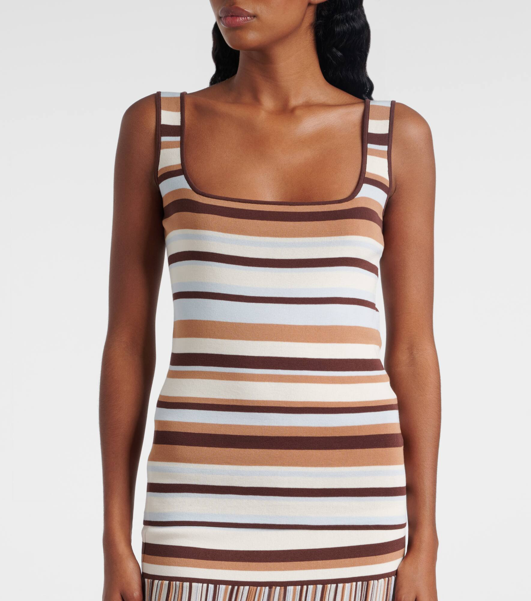Enya striped knitted cotton-blend top - 5