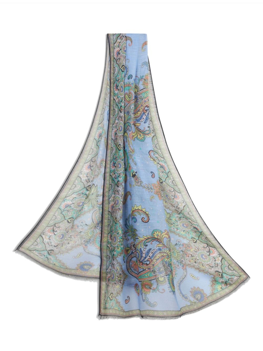 leaf-motif silk scarf - 3