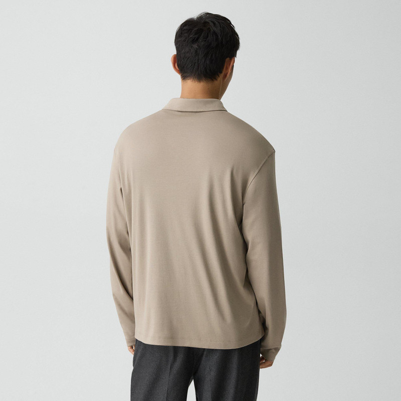 Relaxed Long-Sleeve Polo Shirt in Cotton Jersey 4