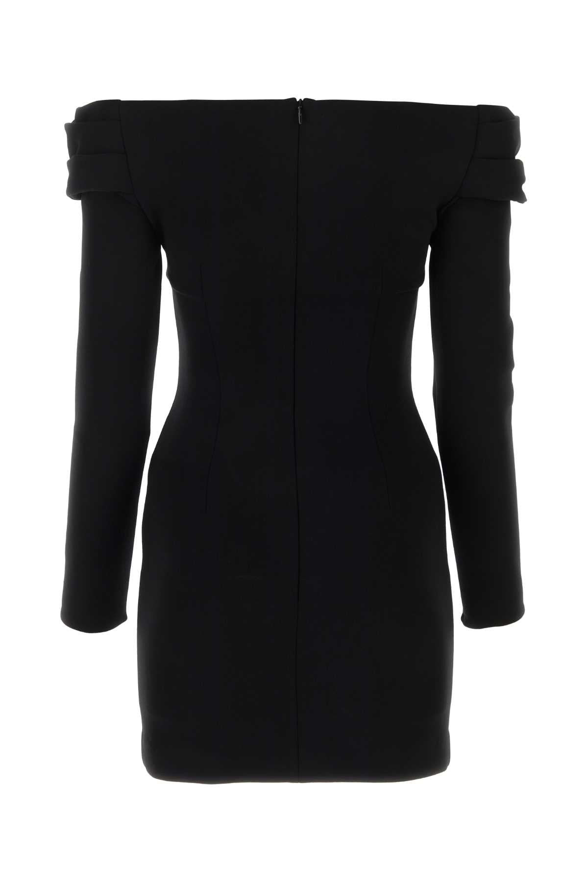 Magda Butrym Women Black Stretch Wool Mini Dress - 2