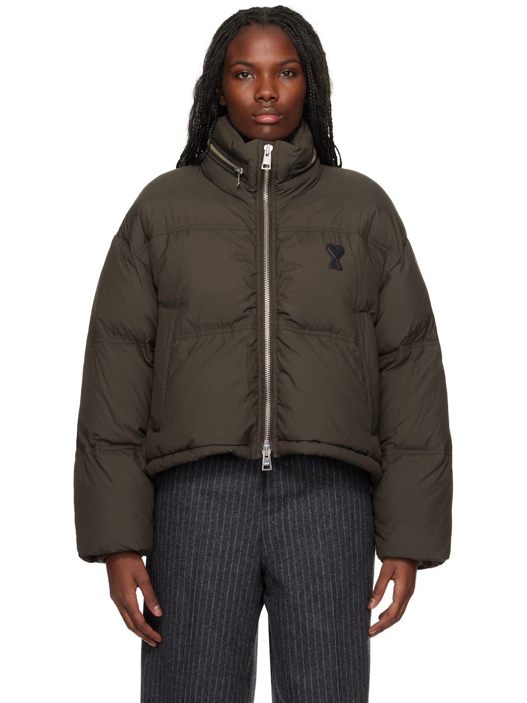 Brown Ami de Coeur Down Jacket - 1