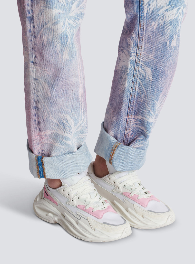 Run-Row leather and nylon trainers 9