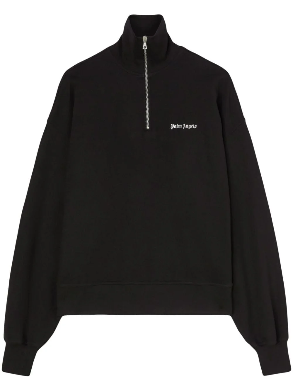 logo-embroidered half-zip sweatshirt - 1