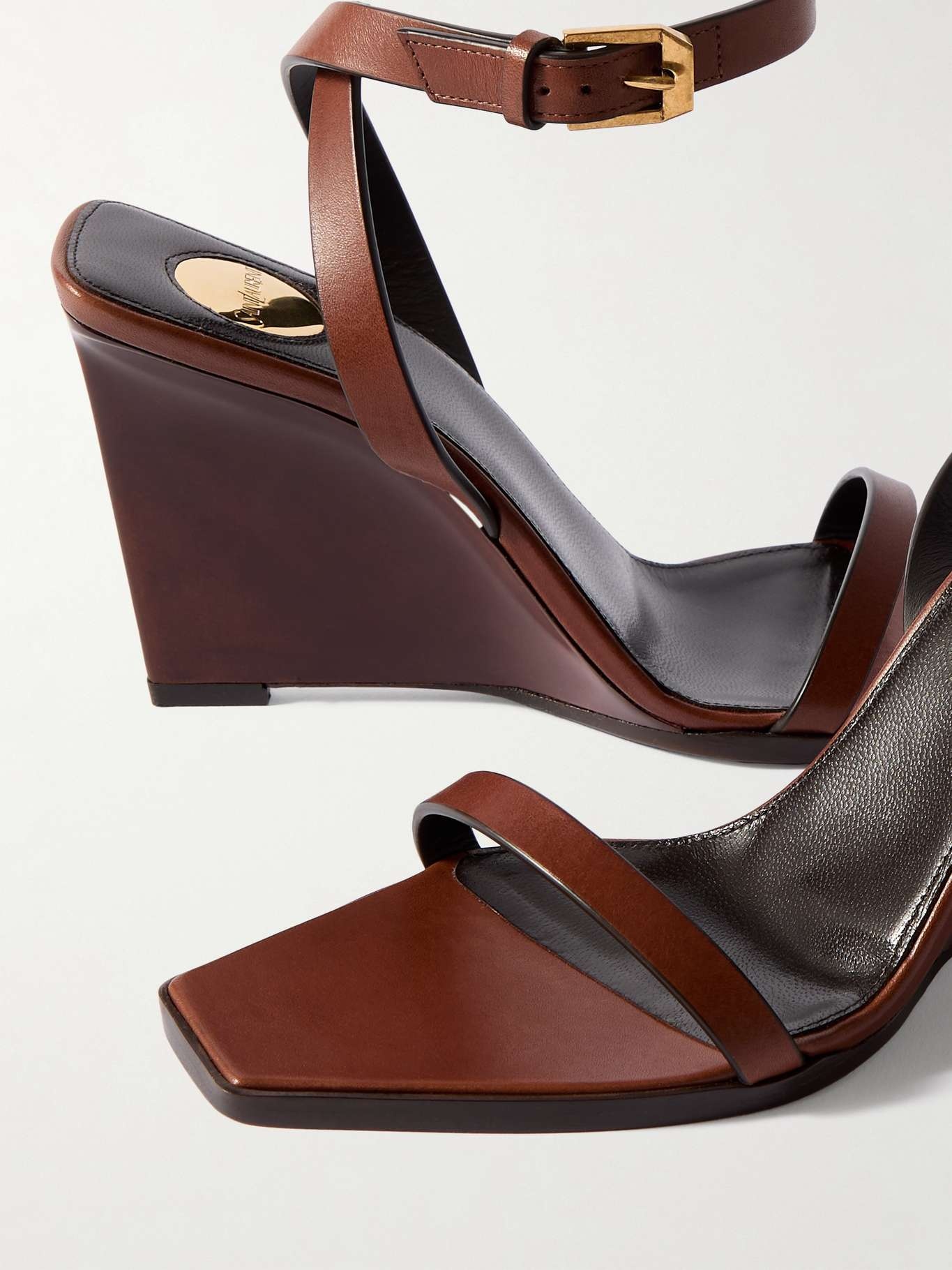 May leather wedge sandals Brown - 4