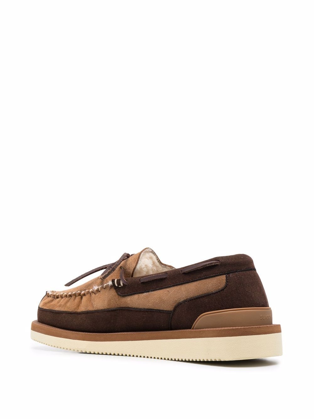 fur-lined suede loafers - 3