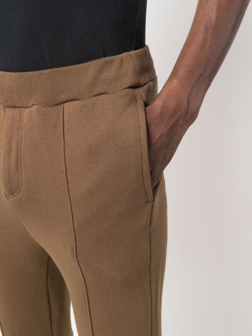 exposed-seam cotton track pants - 5