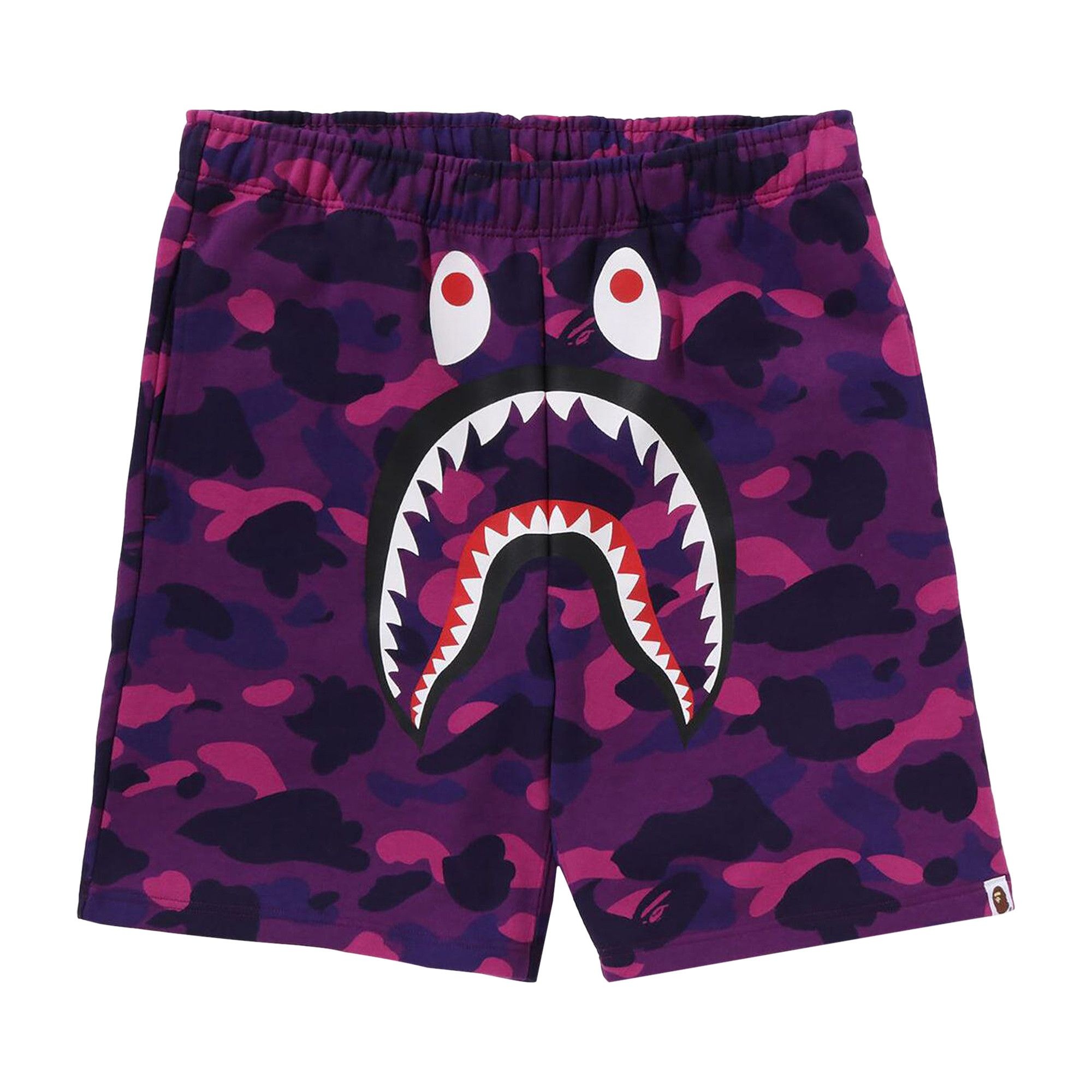 BAPE ABC Camo Shark Sweatshorts 'Purple' - 1