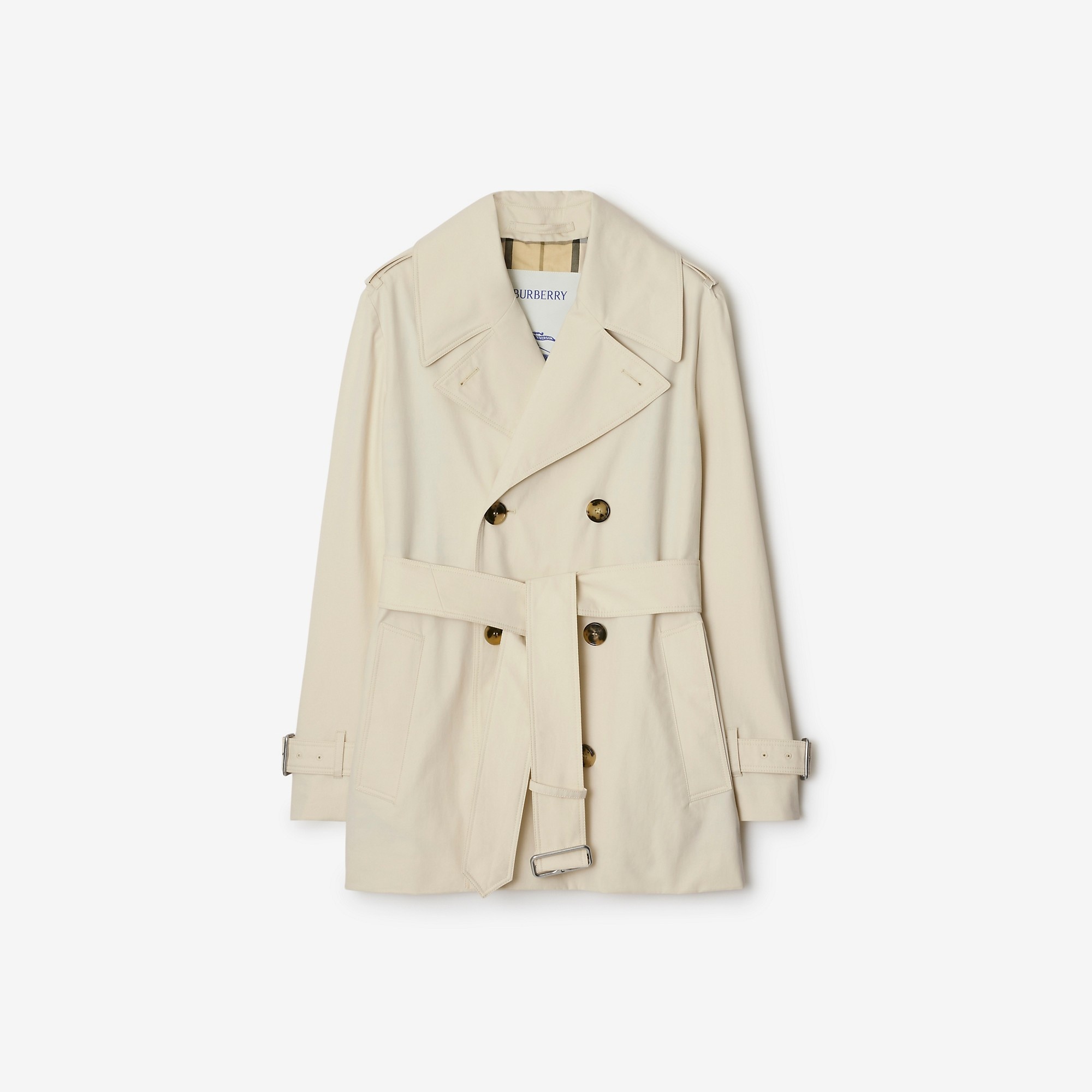 Short Gabardine Trench Coat - 1