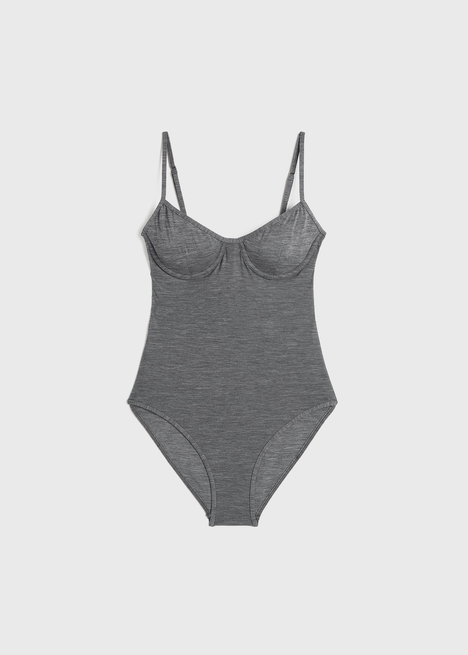 Half-cup swimsuit grey mélange - 1