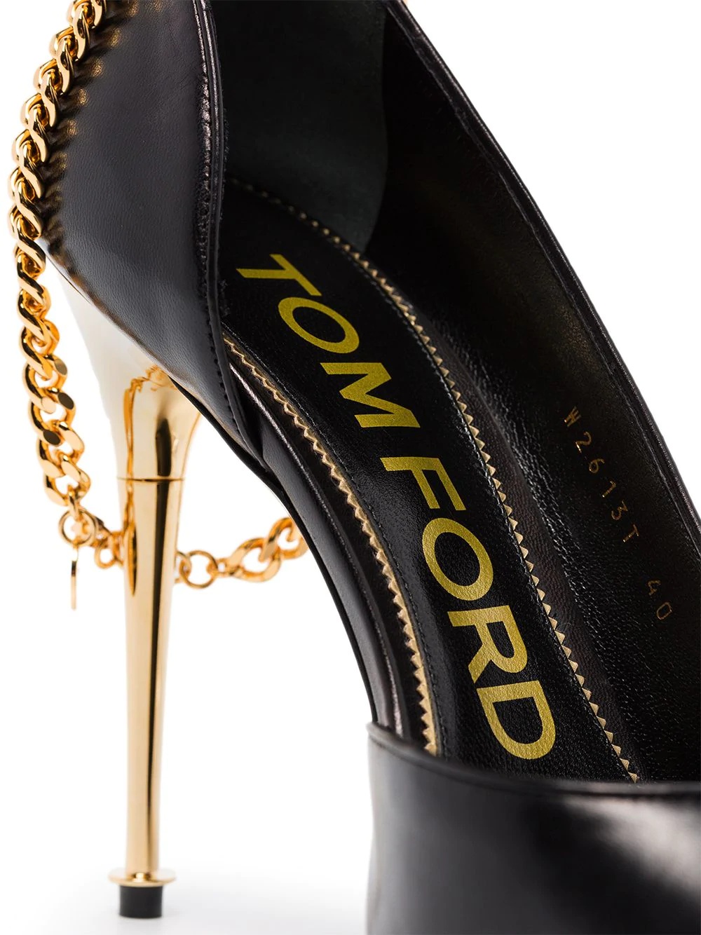 105mm chain-trimmed leather pumps - 5