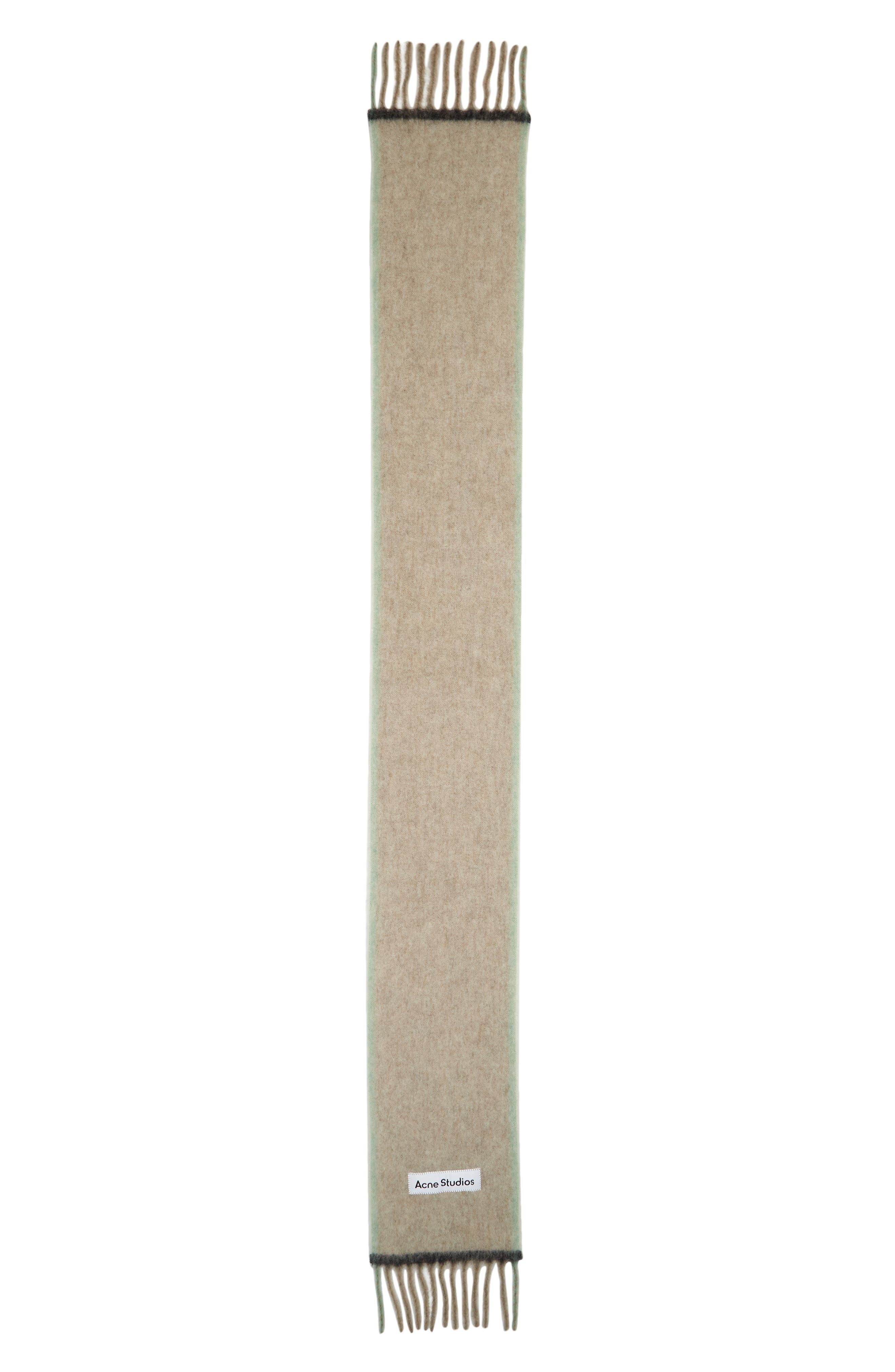 Acne Studios Alpaca, Wool & Mohair Blend Fringe Scarf in Beige/Grey at Nordstrom - 2