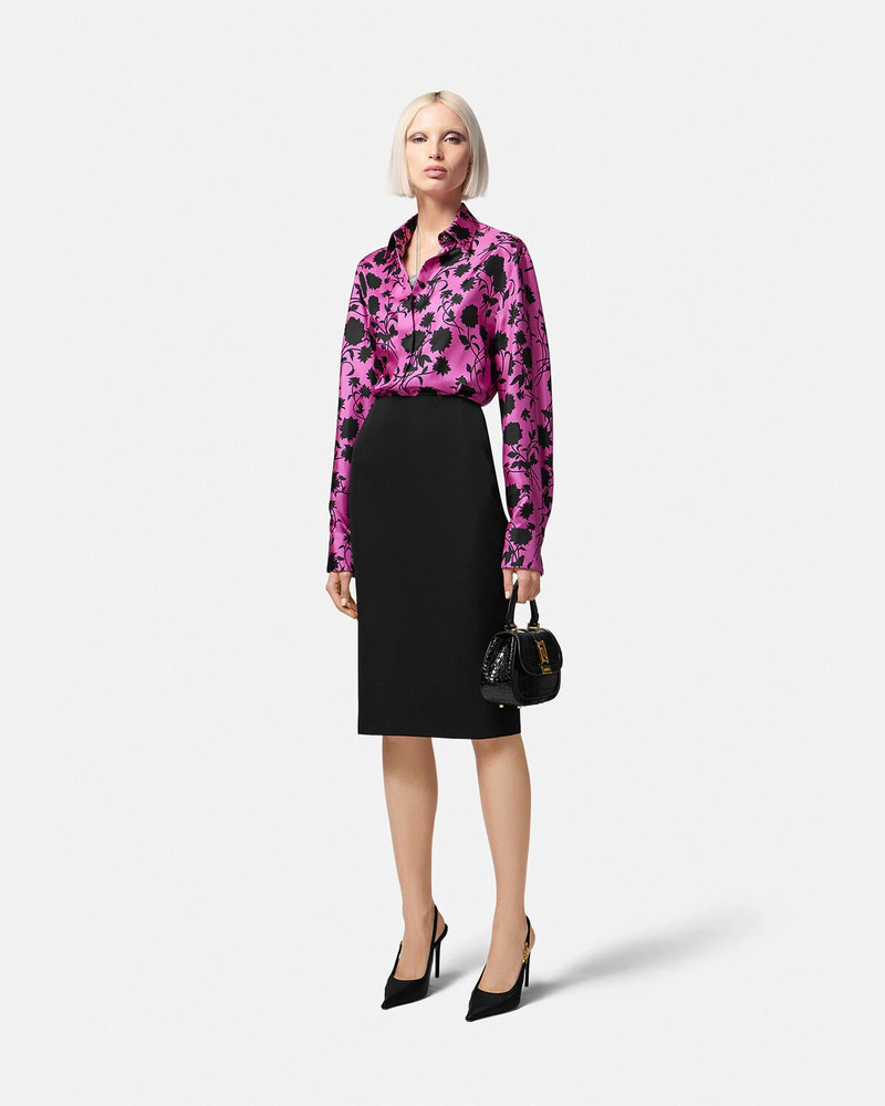 VERSACE Floral Silhouette Silk Shirt outlook