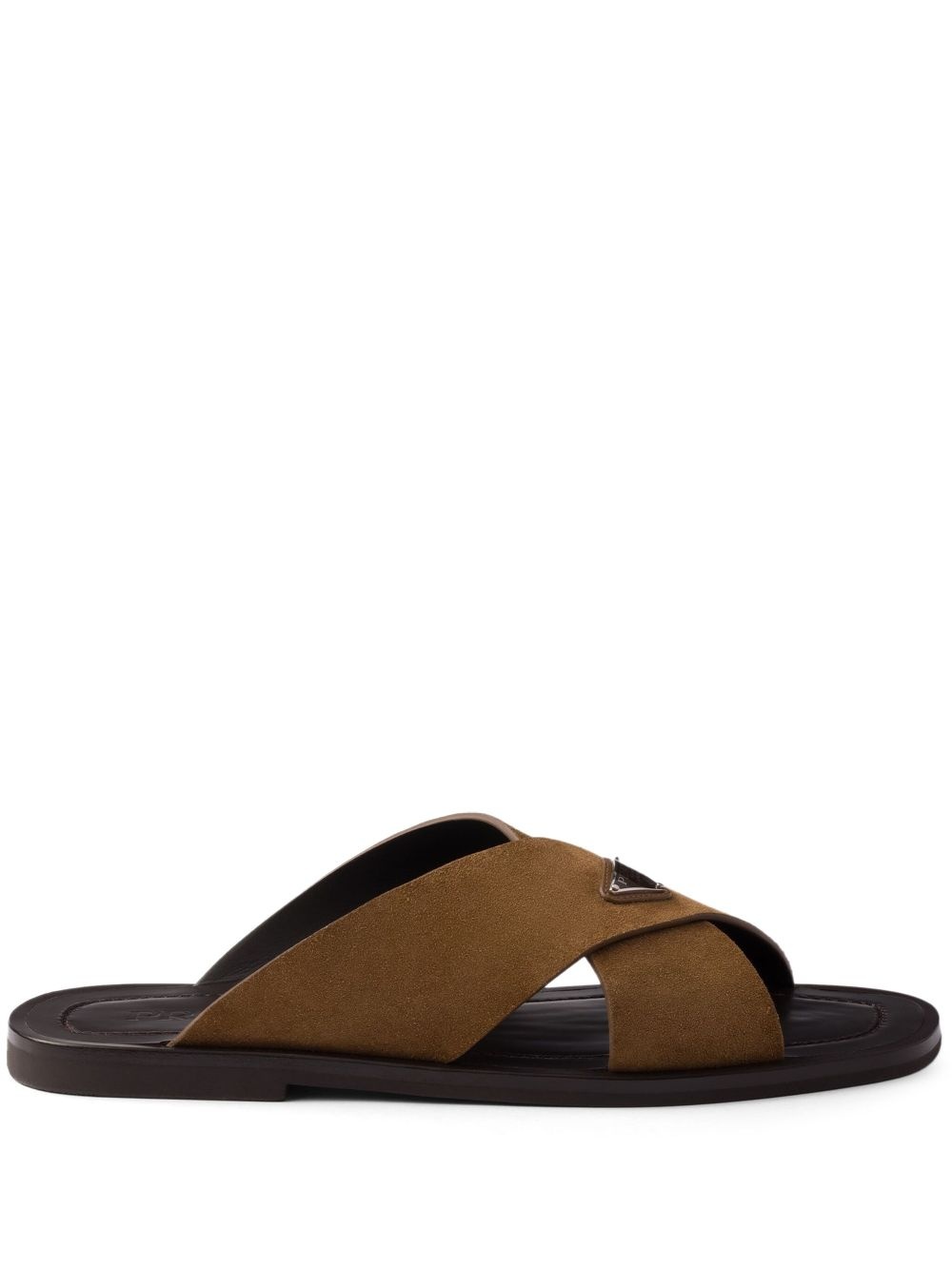 suede crisscross slides - 1