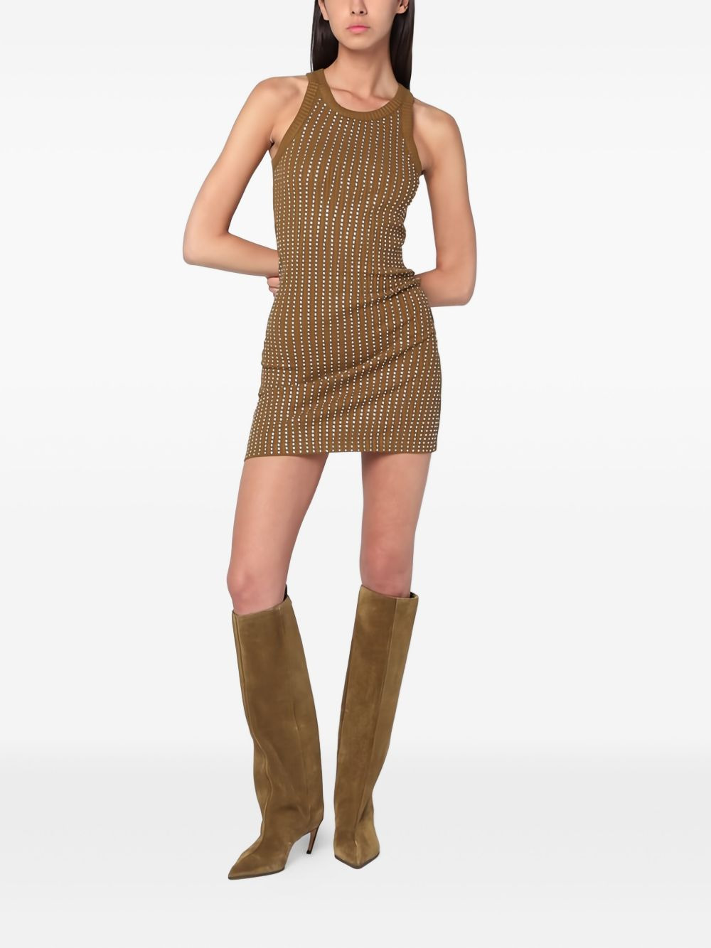 ribbed embellished midi dress - 2