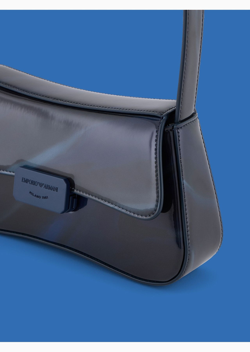 ASV Black Blue capsule collection shiny cosmos-print baguette shoulder bag 5