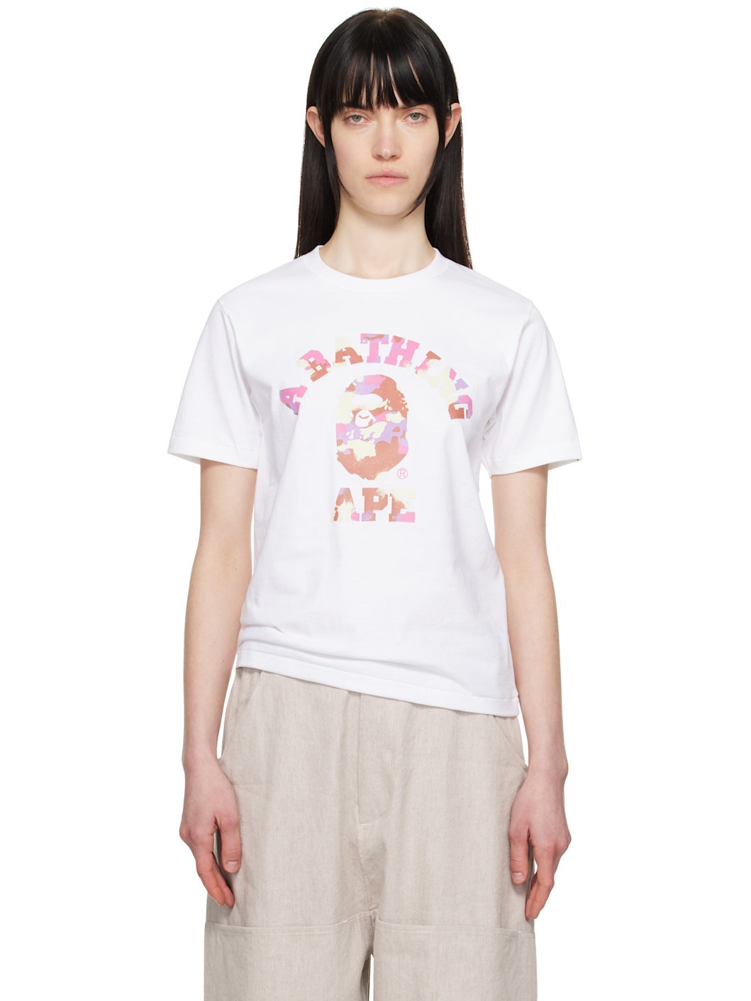 White Map Camo College T-Shirt - 1