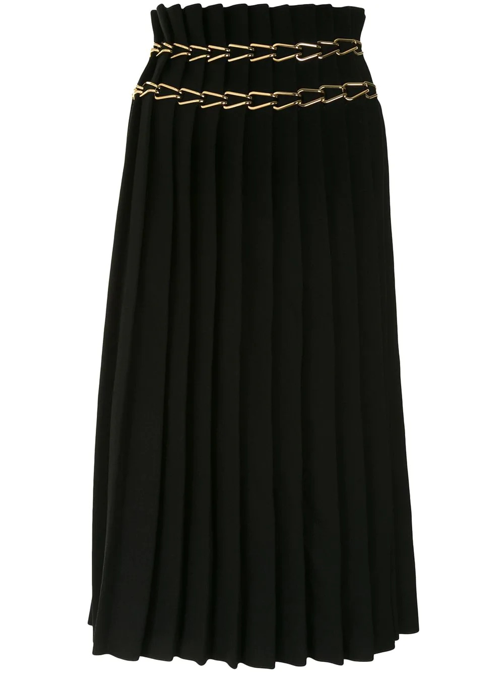 chain-embellished pleated skirt - 1