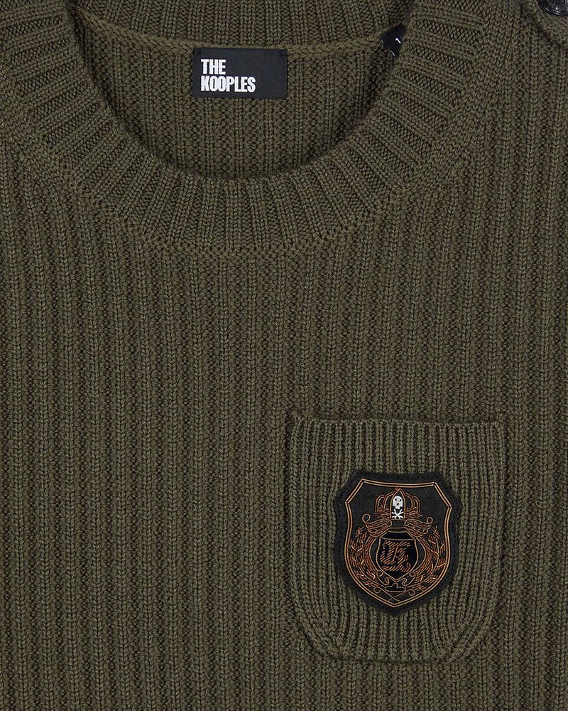 KHAKI RIBBED KNIT SWEATER 7