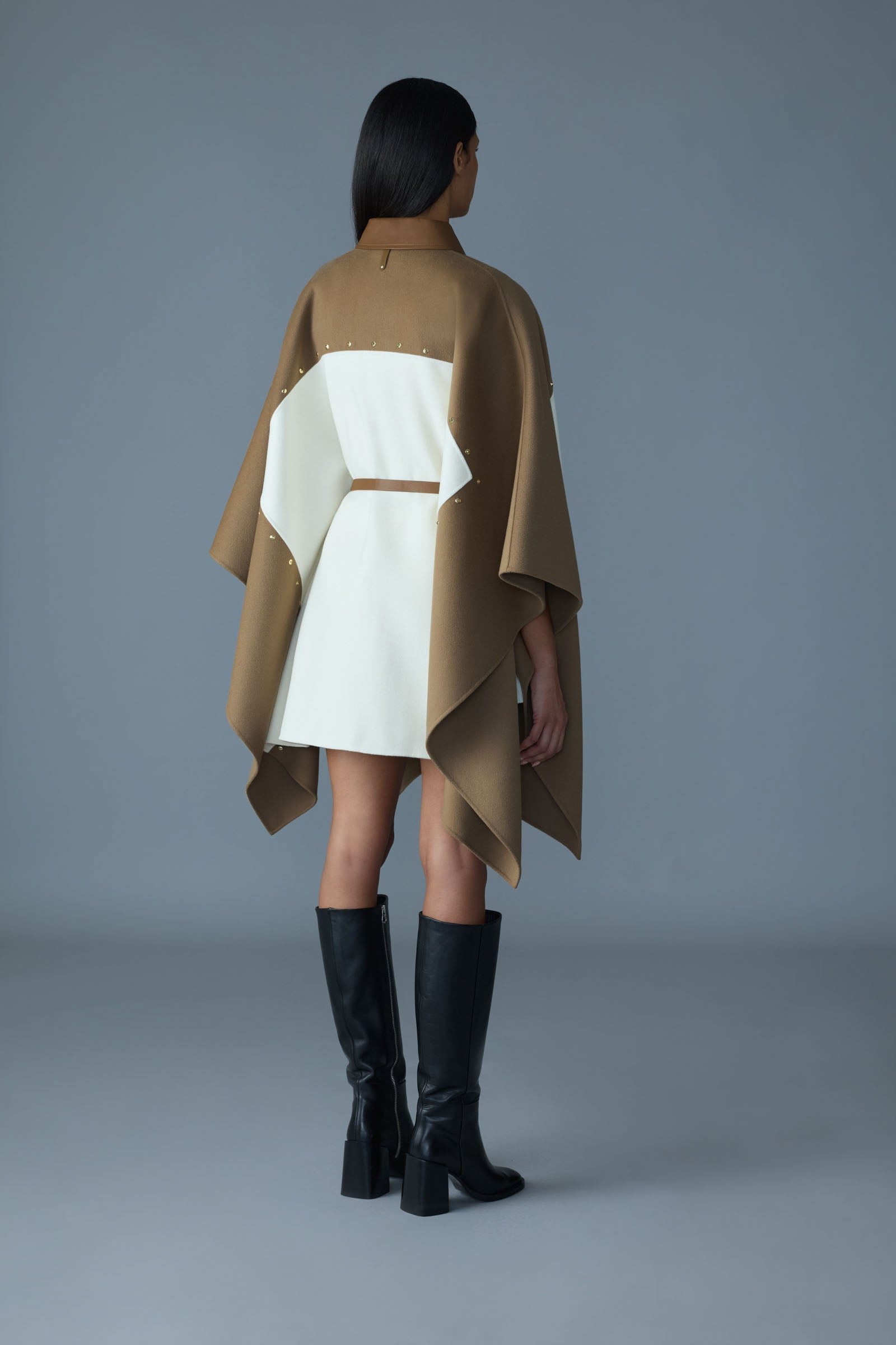 MOLY Studded Wool Cape Jacket - 5