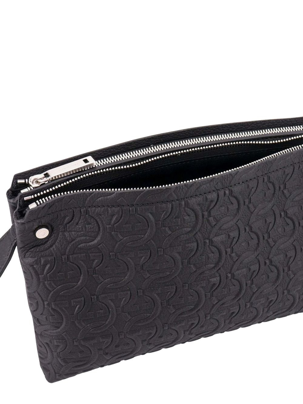 embossed logo shoulder bag - 4