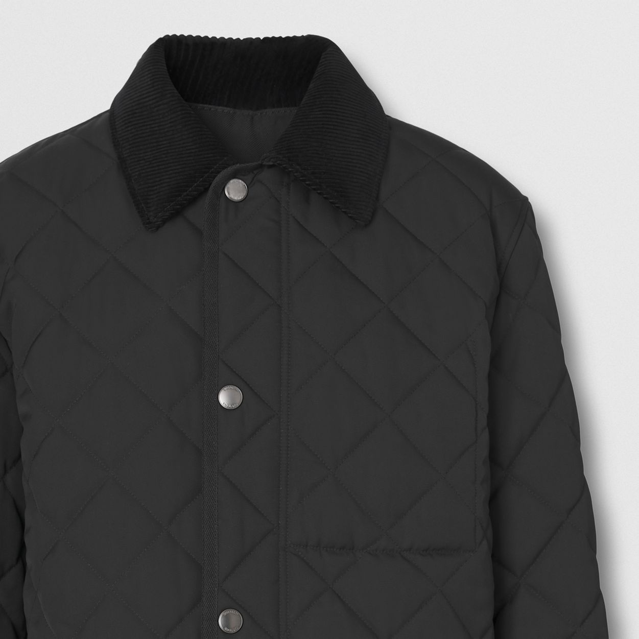 Corduroy Collar Diamond Quilted Barn Jacket - 8