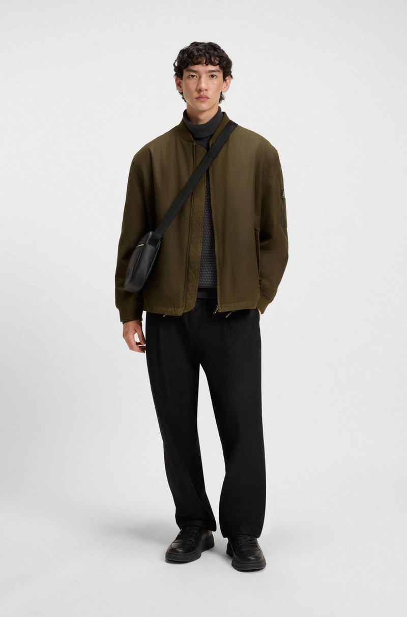 HUGO WAXED-COTTON BOMBER JACKET WITH ADJUSTABLE HEM outlook