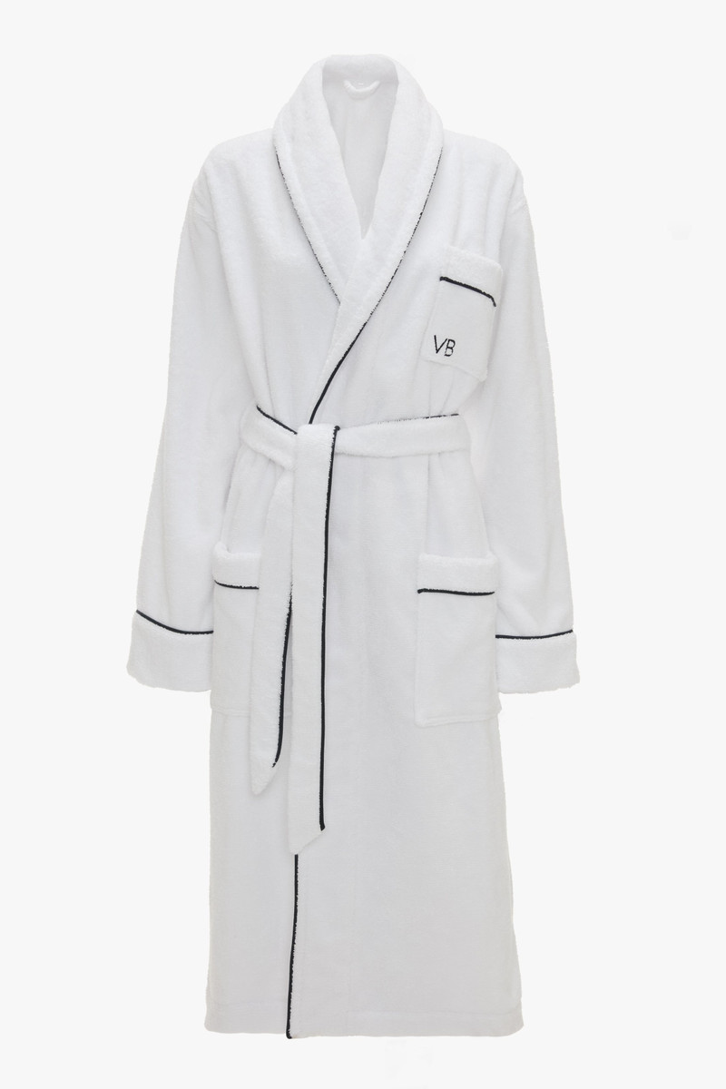 Towelling Robe In White 1