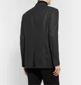 Charcoal Double-Breasted Cashmere-Blend Blazer - 12