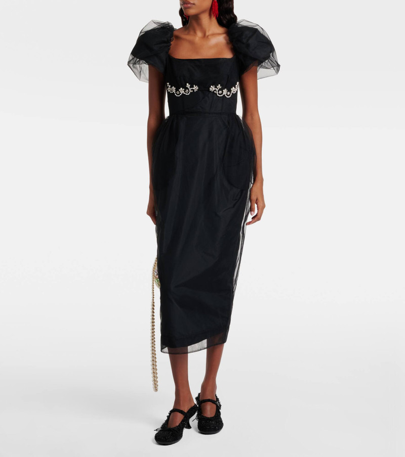 Simone Rocha Embroidered tulle midi dress outlook