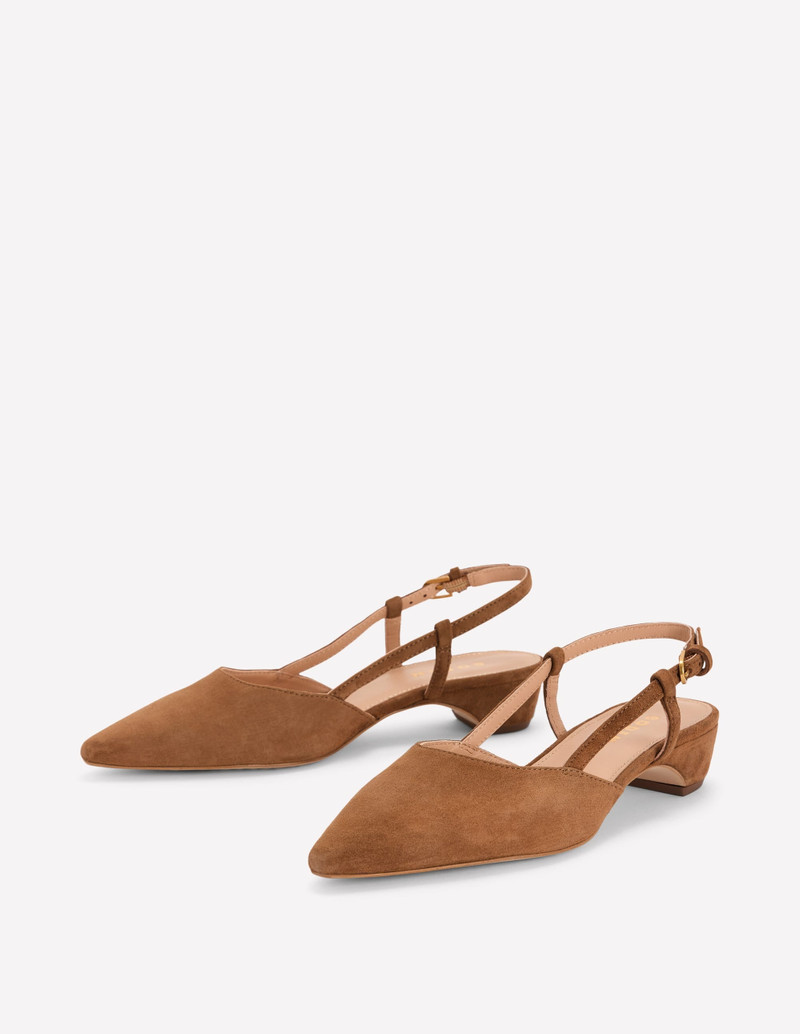 Mini Block Sling Backs-Raw Umber 3