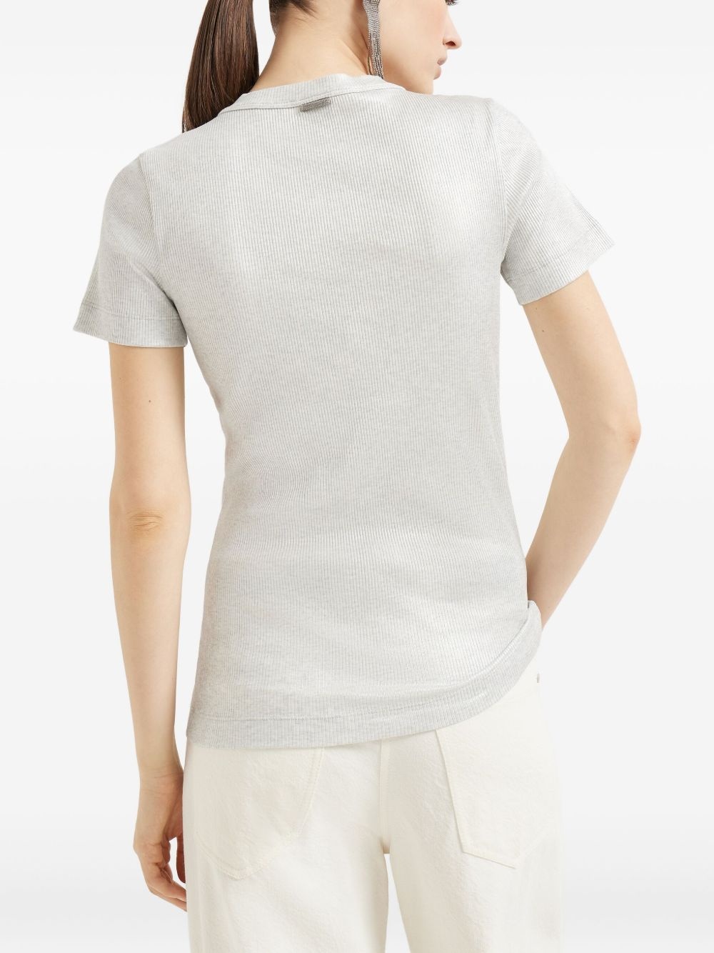 ribbed sparkling T-shirt - 5