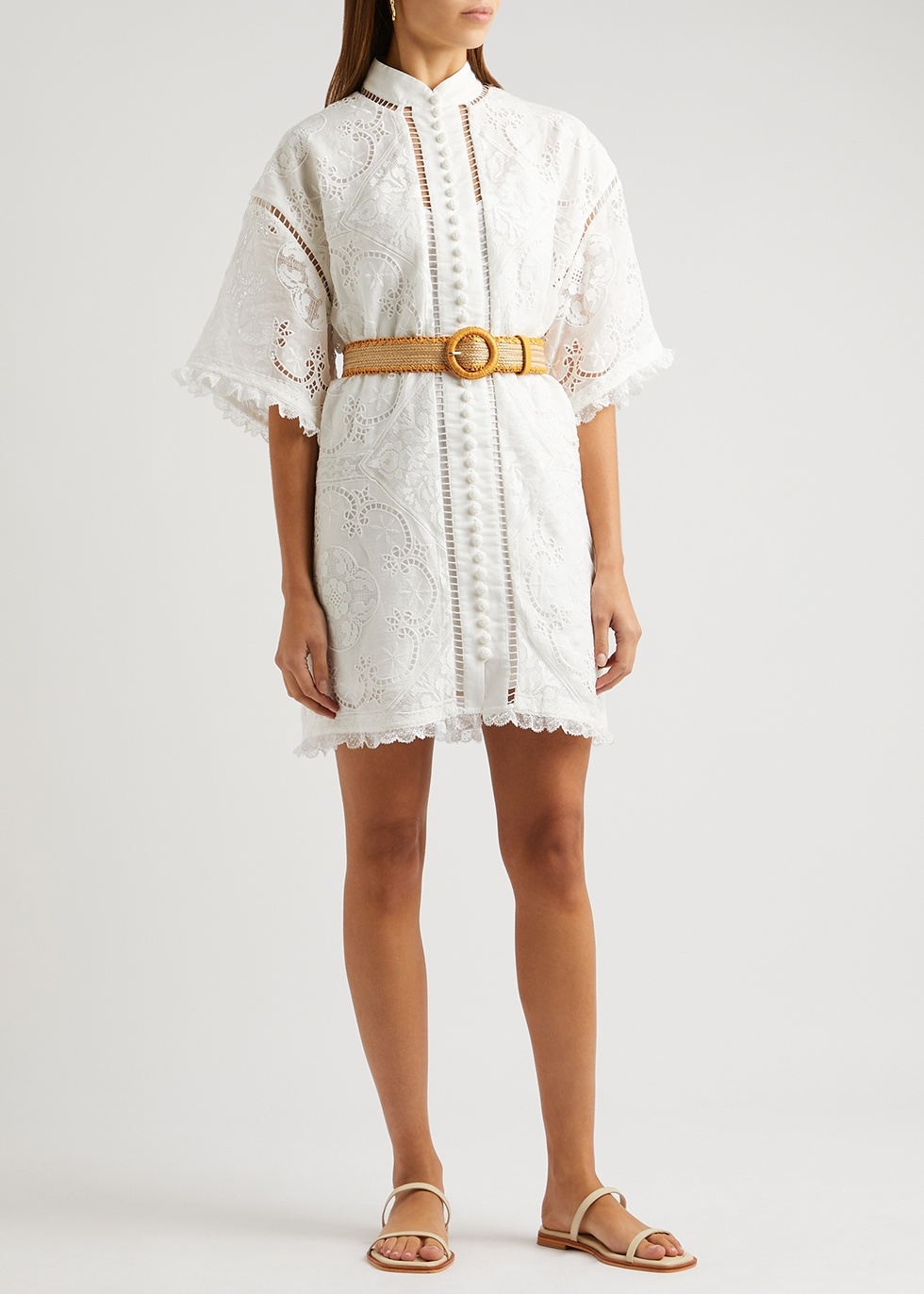 Zimmermann LAUREL LACE SHIRT DRESS - 5643DLAUIVO | REVERSIBLE