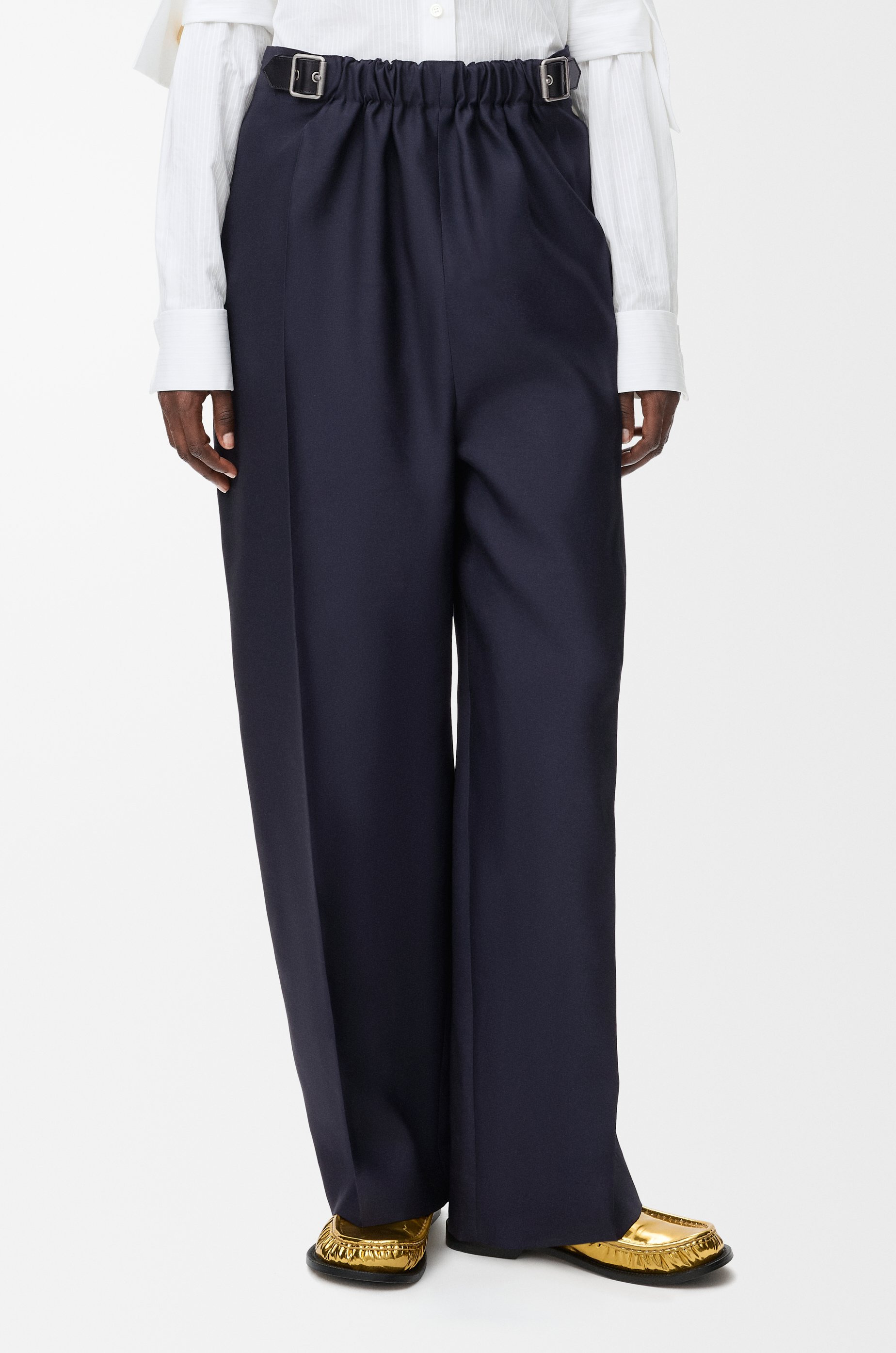 Belted trousers in wool and silk - 3