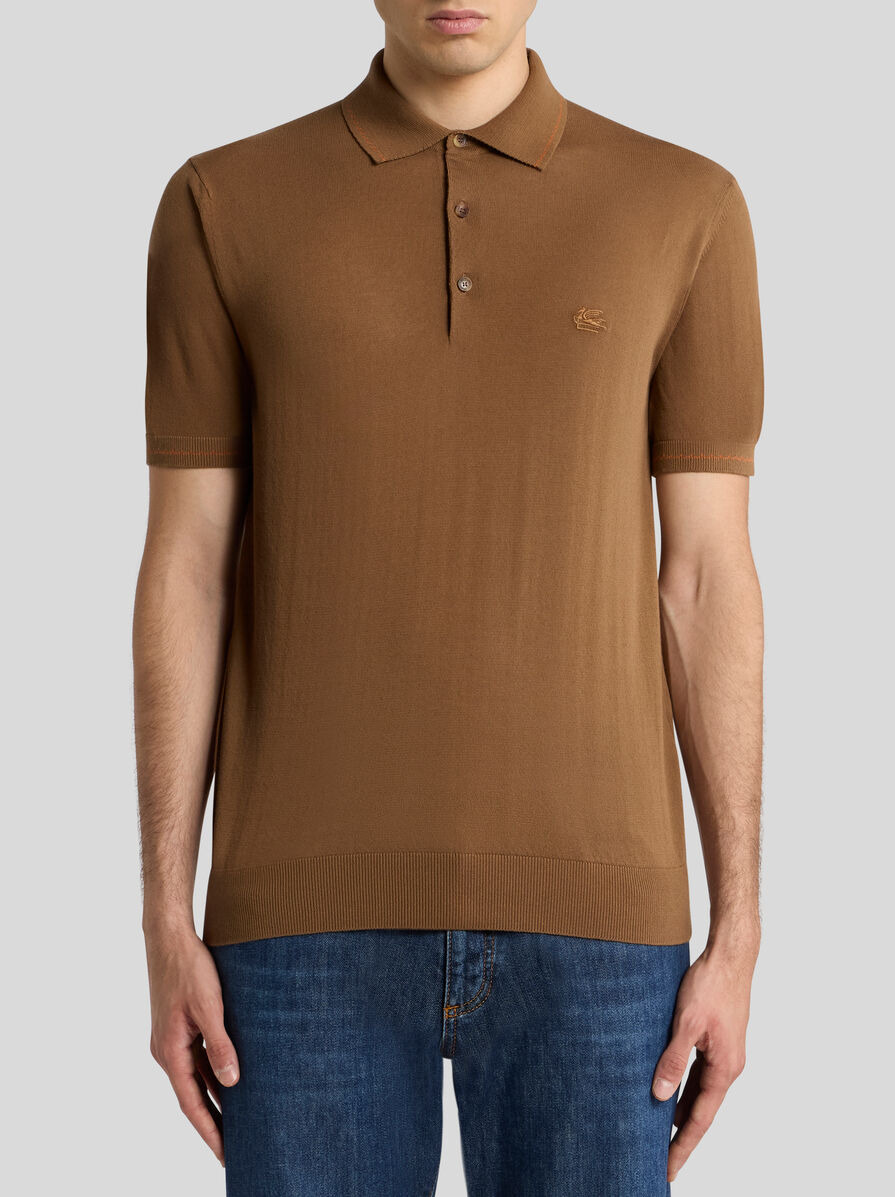 COTTON POLO SHIRT WITH PEGASO - 2