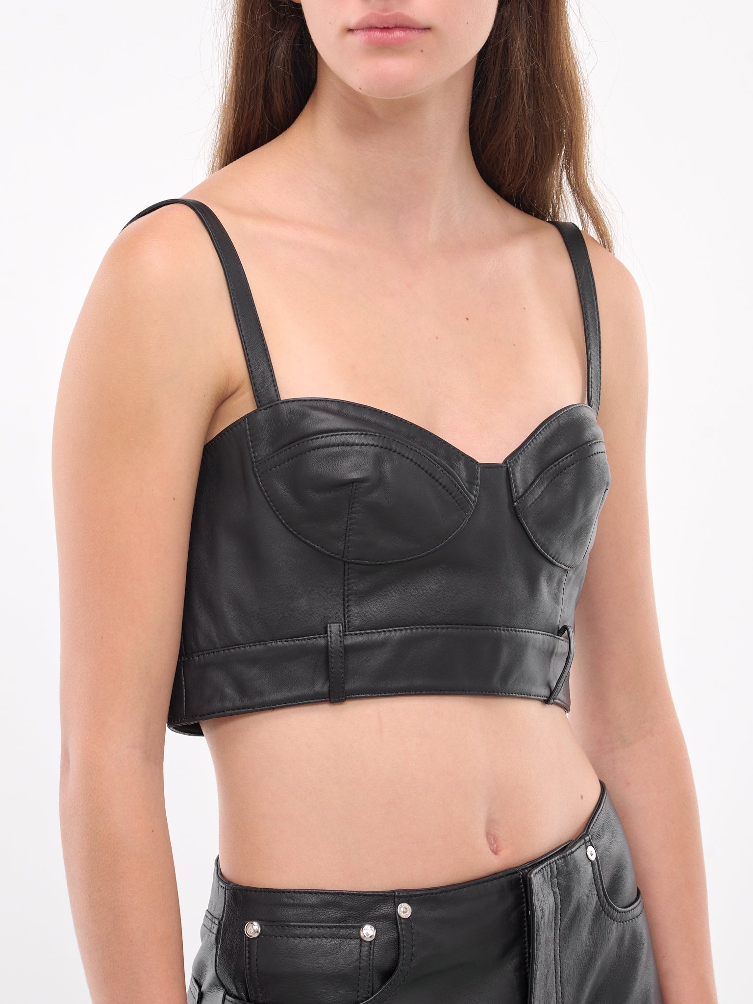 Faux Leather Crop Top - 5