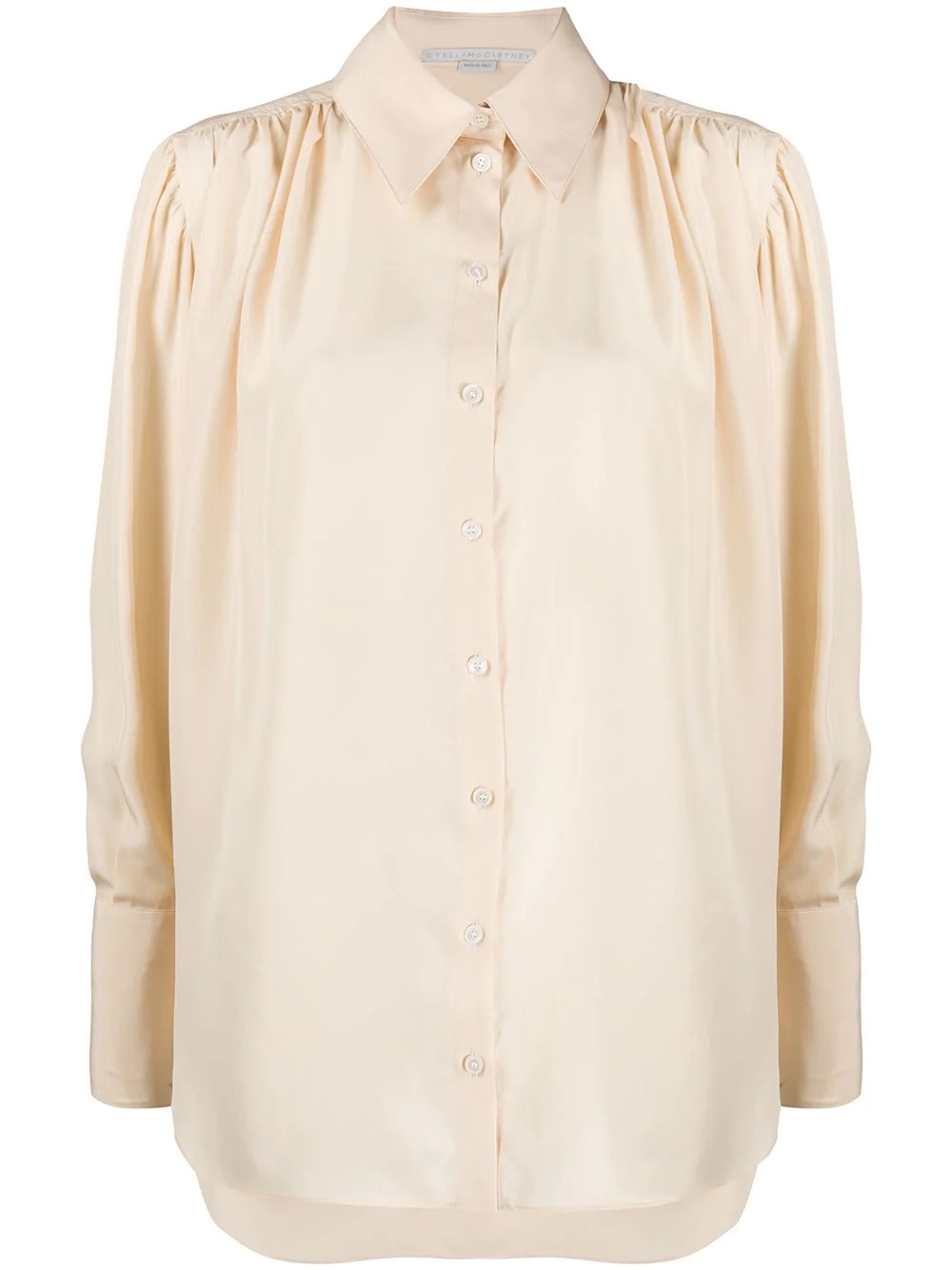 oversize gathered silk shirt - 1