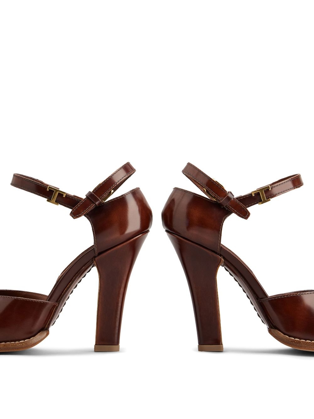 logo-plaque leather pumps - 4