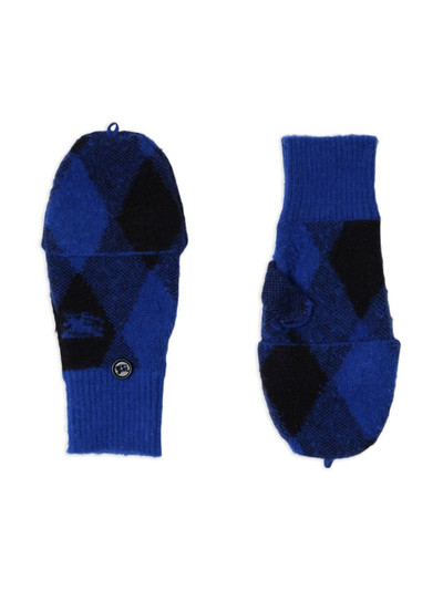 Burberry argyle-pattern wool mittens outlook