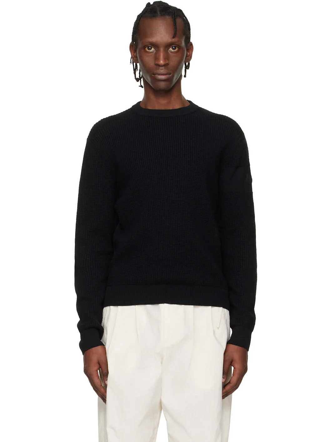 Black Matt Crewneck Sweater - 1