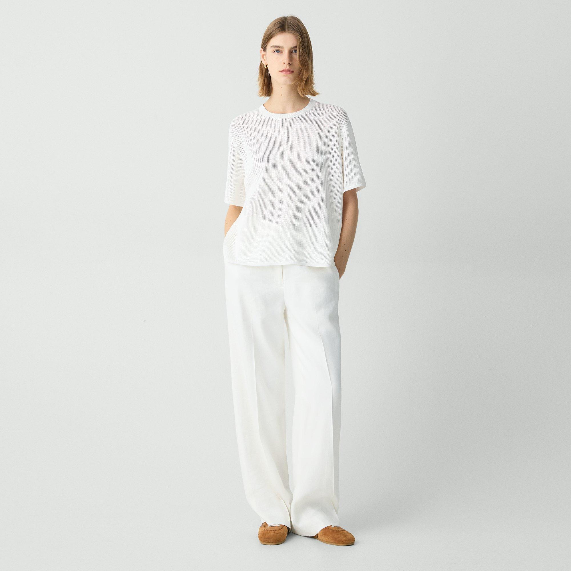 Pointelle Tee in Crepe Knit - 6