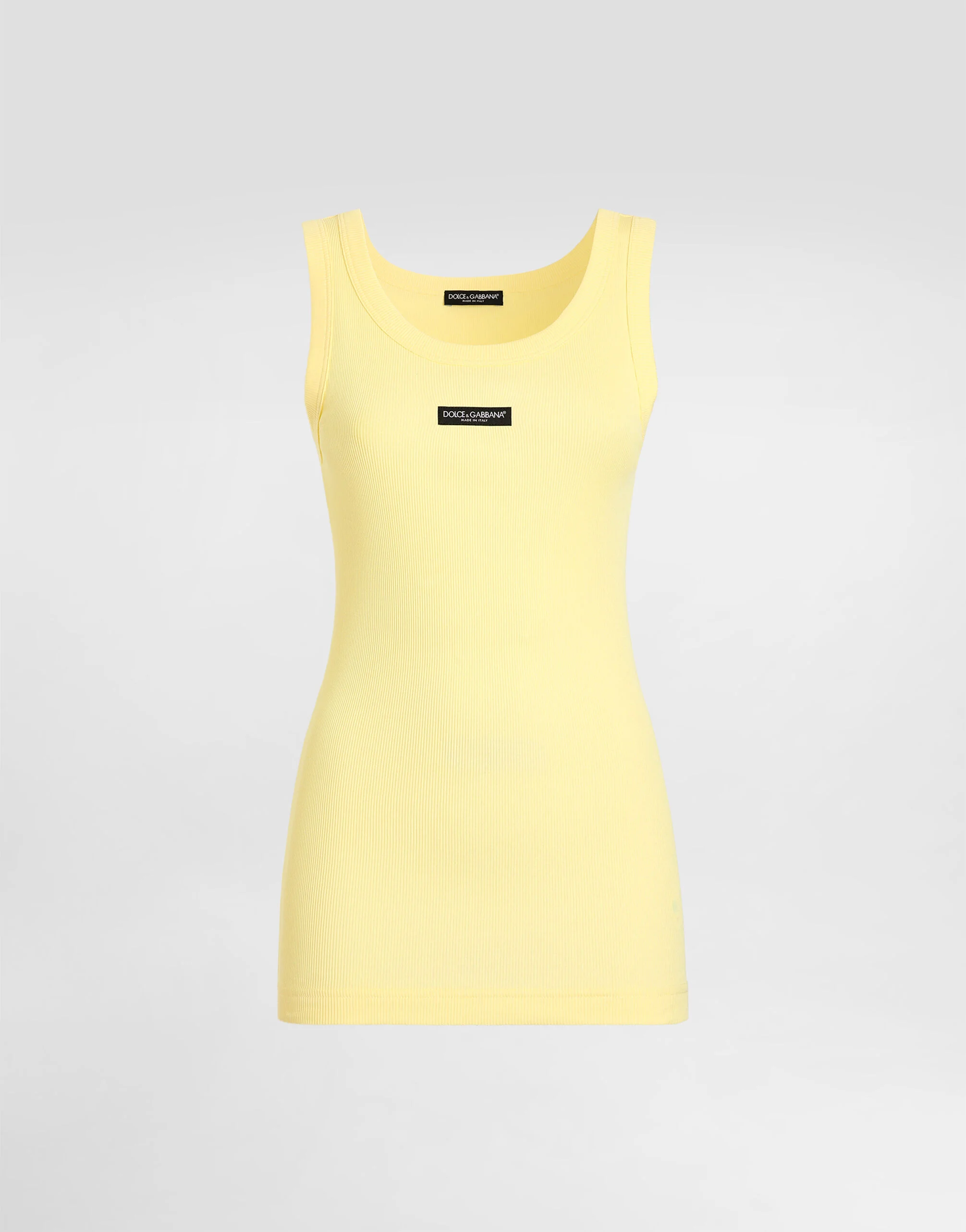 Ribbed jersey tank top with logo - 1