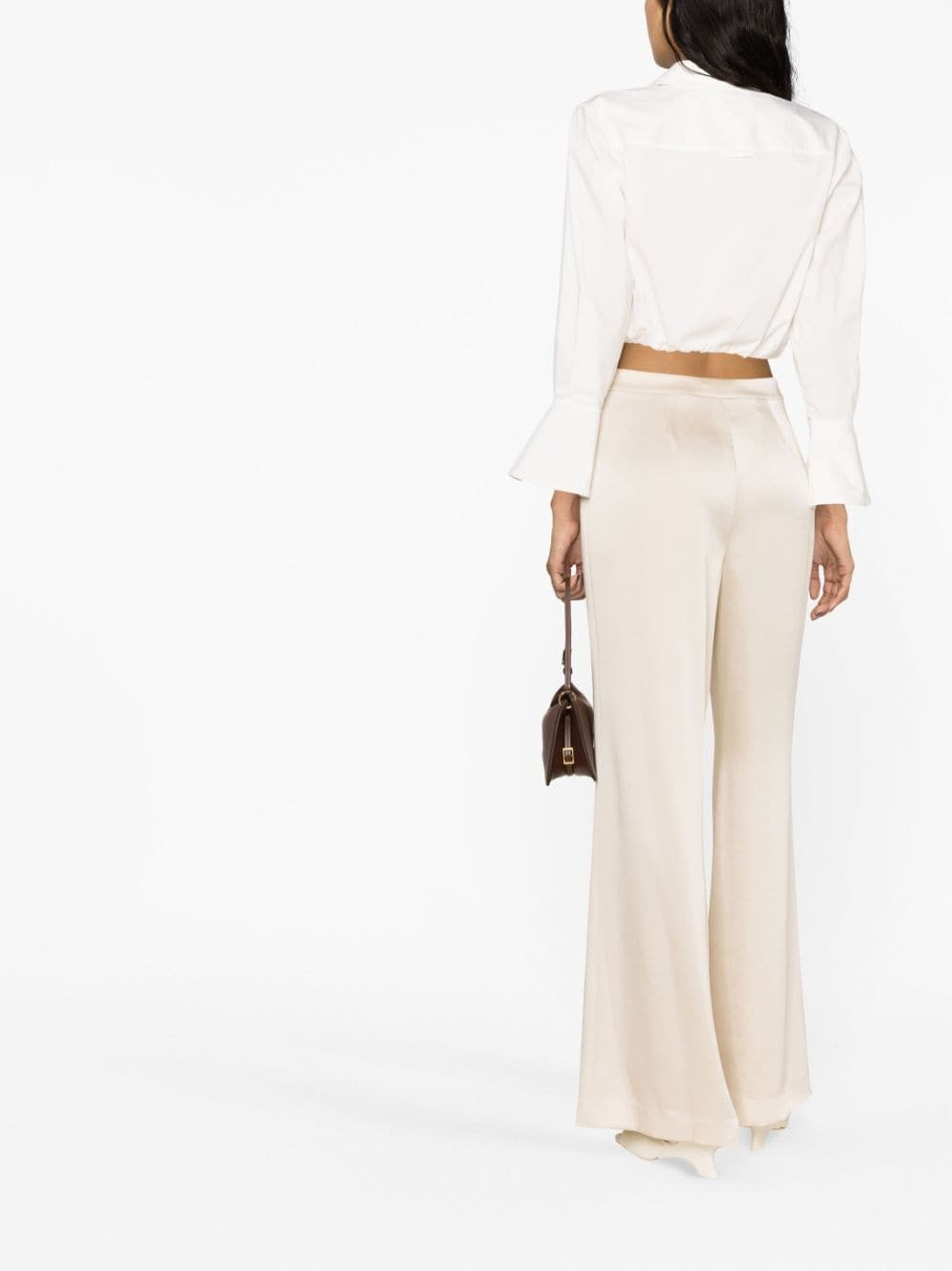 high-rise wide-leg trousers - 4