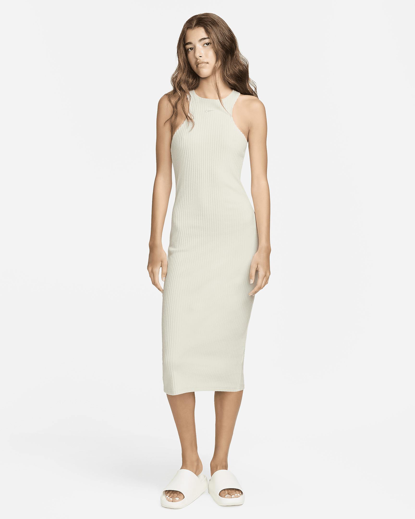Women's Nike Sportswear Chill Knit Slim Sleeveless Ribbed Midi Dress - 1