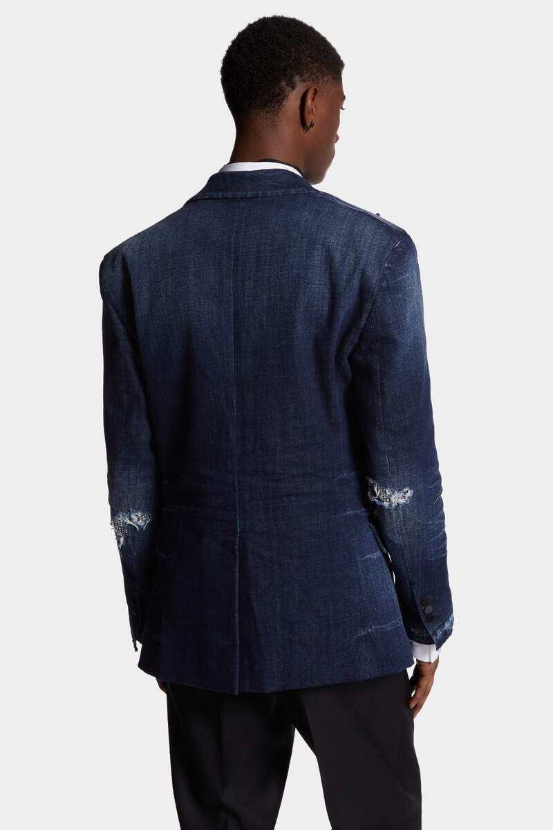 DARK RIPPED WASH J.C. DENIM BLAZER - 4