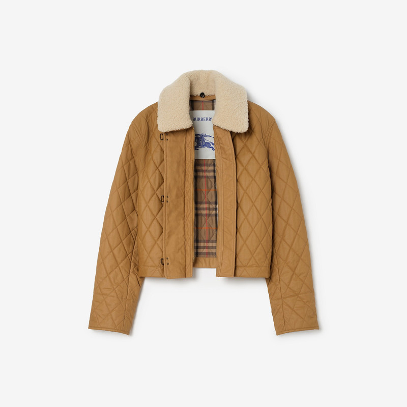Burberry Shearling Collar Quilted Cotton Howle Jacket outlook