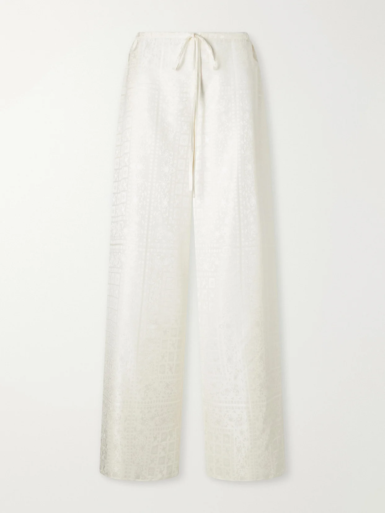 Silk-jacquard Wide-leg Pants - 1