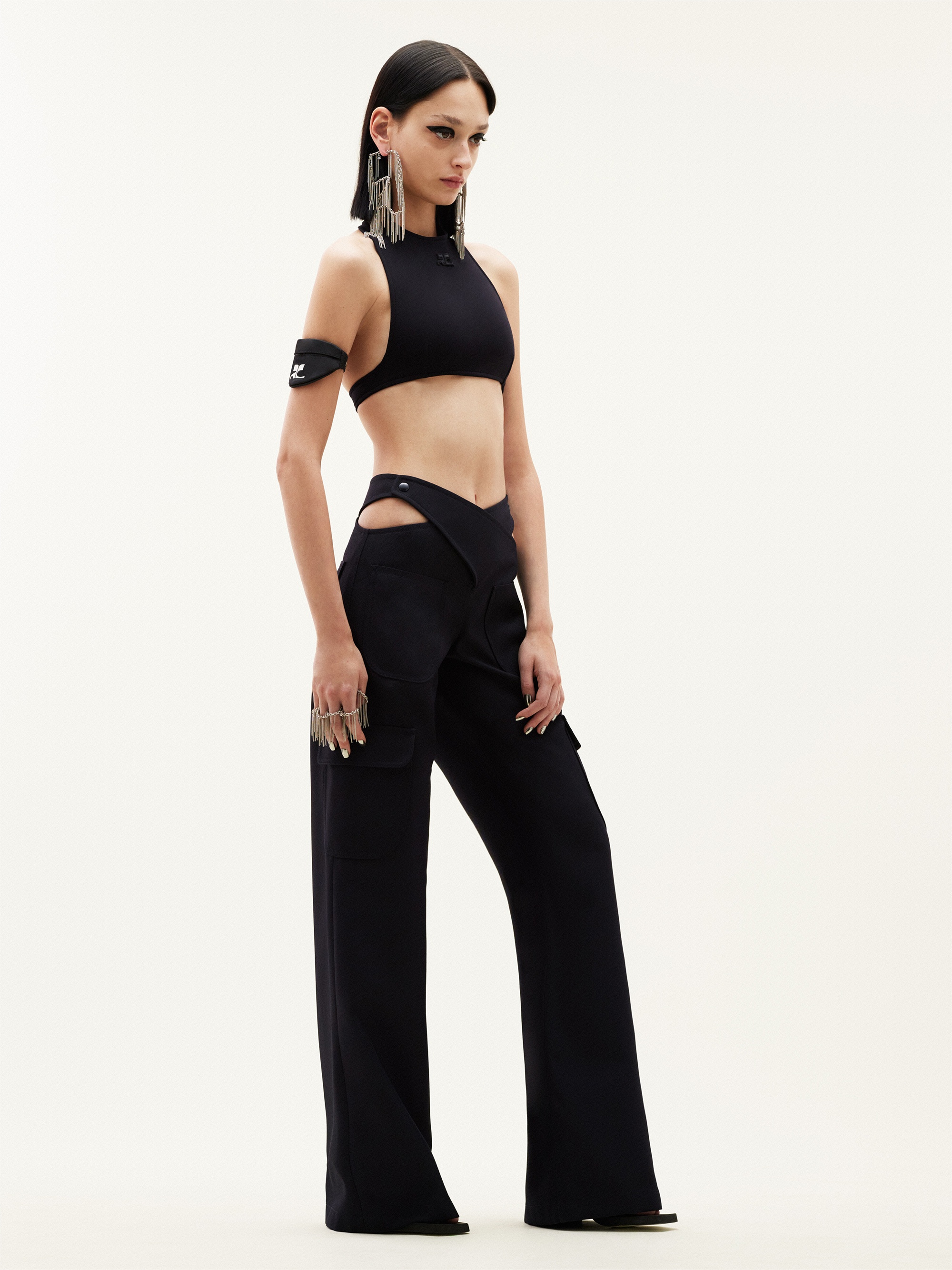 CUTOUT CRISS CROSS BAGGY TROUSERS - 3