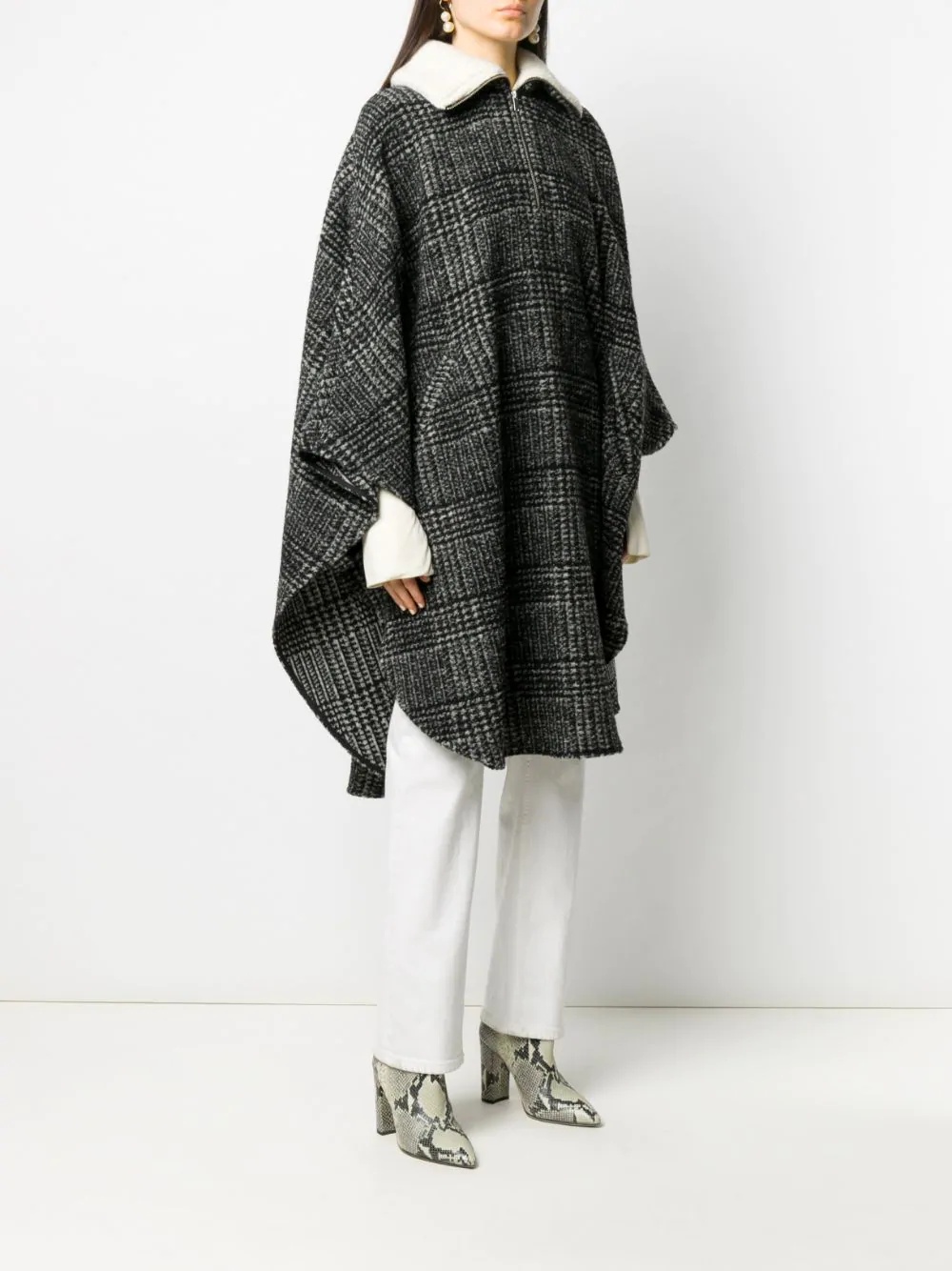 Gabin oversized checked cape - 3