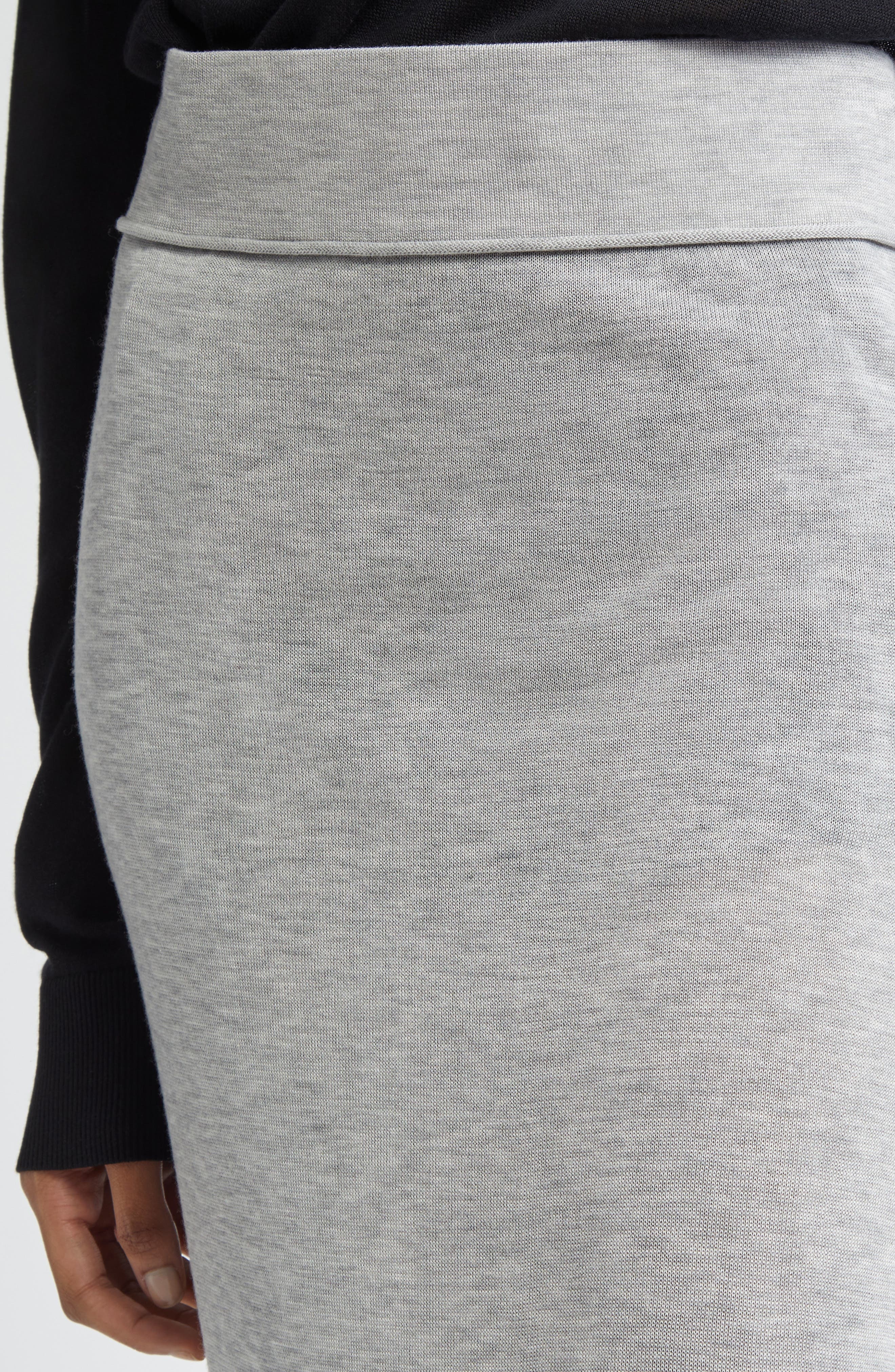 TOTEME Long Knit Skirt in Grey Melange at Nordstrom - 4