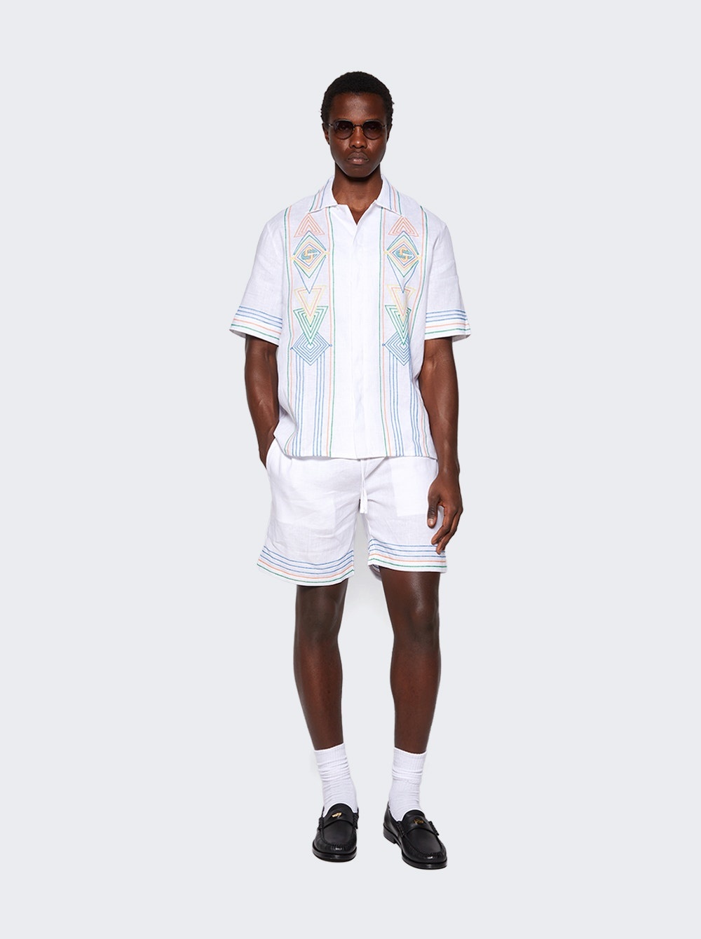 Embroidered Shorts White - 2